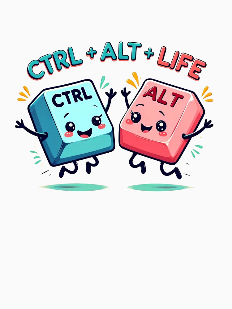 CTRL + ALT + LIFE – Retro Key Cartoon by ShirtNook T-Shirts, Hoodie, Sweatshirt | BlankRebels.com (Image 3)