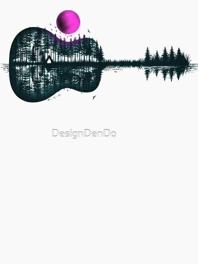 Men’s Nature Guitar, Music & Nature Graphic, Outdoor Adventure for Musicians, Guitarists and Nature Lovers by... (Image 3)