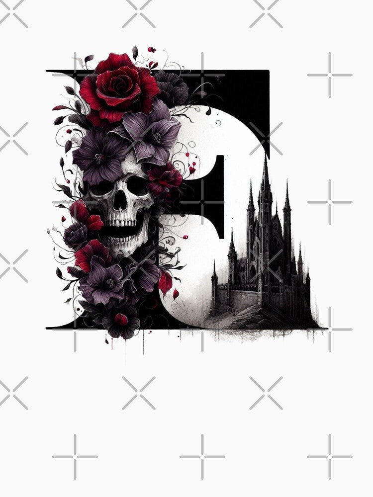 Gothic Halloween Skull and Roses F by CultDigHoriz T-Shirts, Hoodie, Sweatshirt | BlankRebels.com (Image 3)