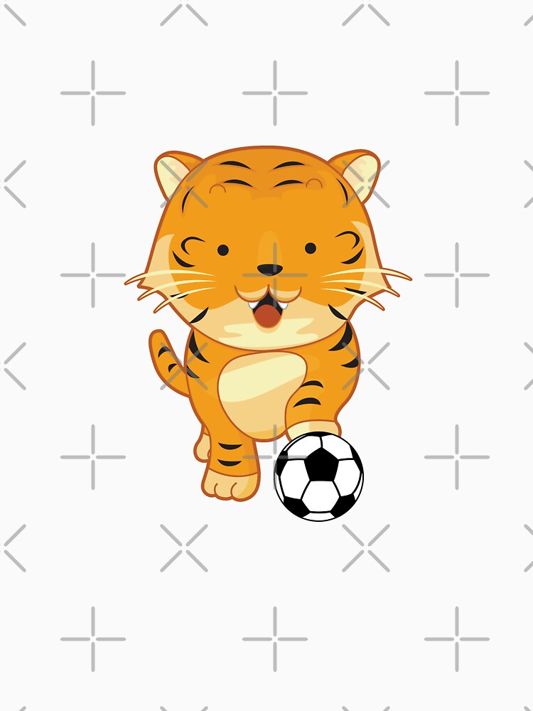 Cute Tiger Holding Soccer Ball by ijdesigns