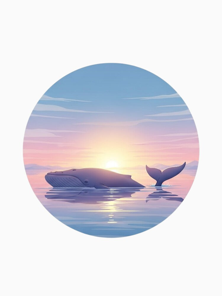 Whale at Sunset – Minimalist Ocean Illustration with Pastel Colors by soletstudio T-Shirts, Hoodie, Sweatshirt (Image 3)