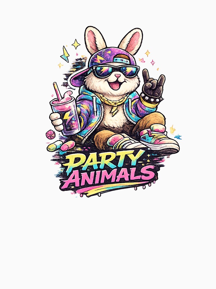 90s Retro Party Bunny Vibes by Nika Art Studio T-Shirts, Hoodie, Sweatshirt | BlankRebels.com (Image 3)