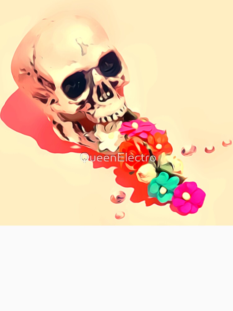 Skull with flowers by QueenElectro T-Shirts, Hoodie, Sweatshirt | BlankRebels.com (Image 3)