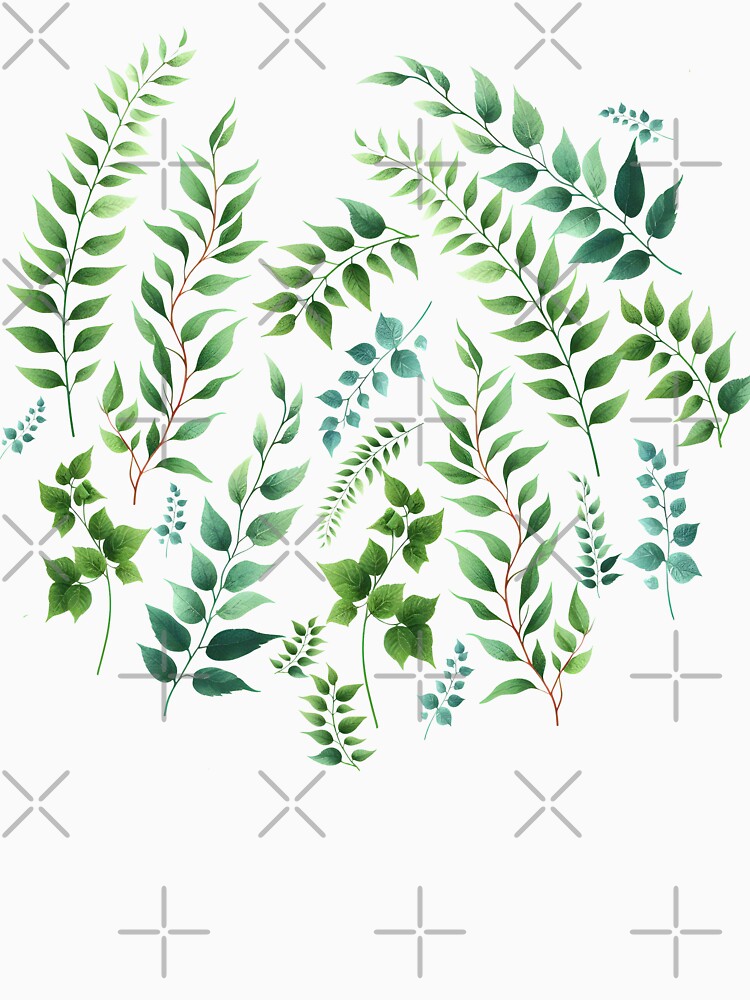 Greenery Botanical Print Green by SilverPegasus T-Shirts, Hoodie, Sweatshirt | BlankRebels.com (Image 3)