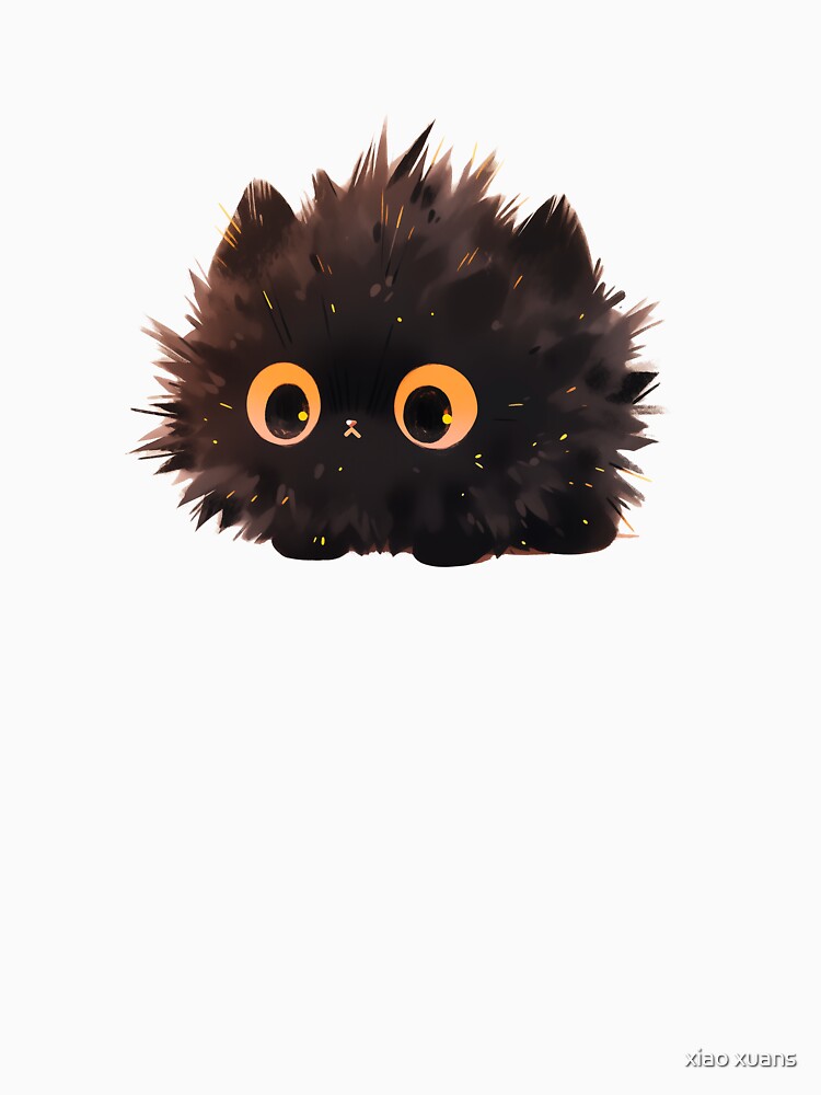 Black Cat Art,Cute flurry black cat by xiao xuans