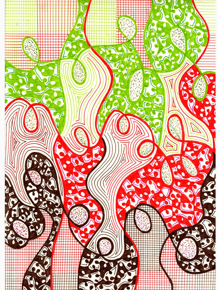 Brown Red Green Abstract Doodle by Courtney Wartner T-Shirts, Hoodie, Sweatshirt | BlankRebels.com (Image 2)