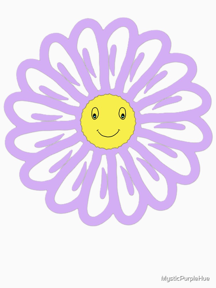 Lavender Smiley Daisy Flower – Cute Retro Happy Face Aesthetic Sticker by MysticPurpleHue T-Shirts, Hoodie,... (Image 2)