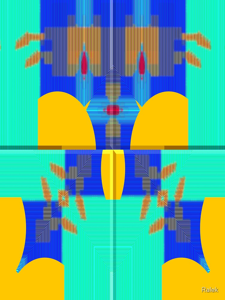 Vibrant music abstract geometric minimalist guitar exotic summer blue - sunny gift for guitarists musicians and minimalist music and guitar lover by Ralek