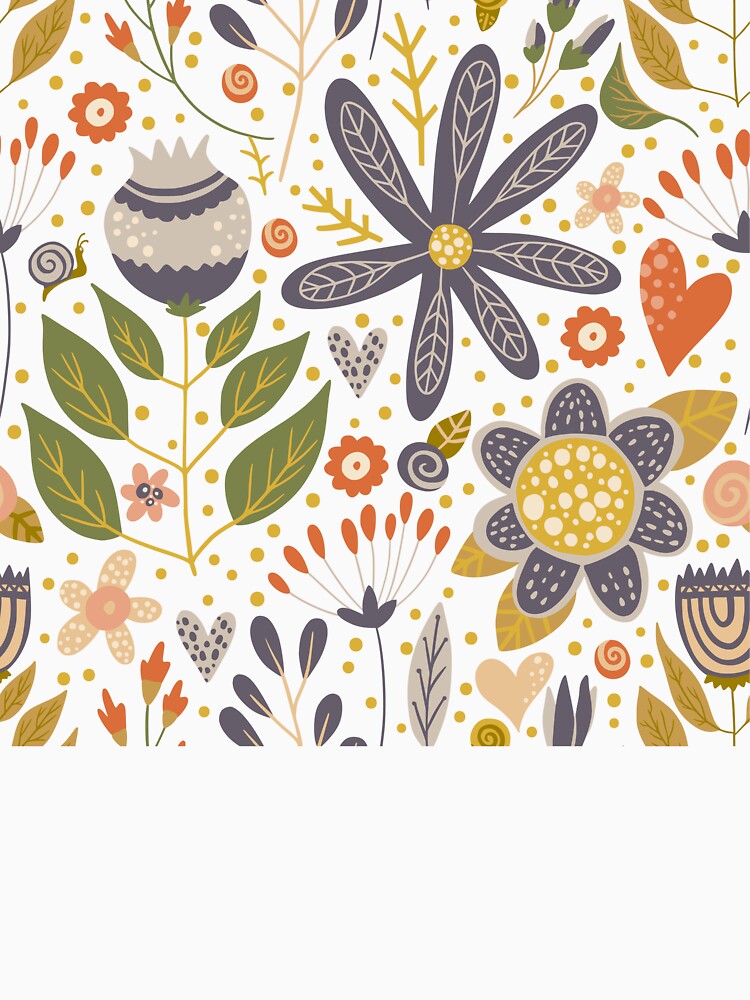 Cute Colorful Cartoon Floral Pattern Design by antevasinart T-Shirts, Hoodie, Sweatshirt | BlankRebels.com (Image 3)