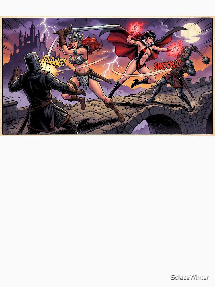 Red Sonja and Vampirella Fight by Solace Sparkles T-Shirts, Hoodie, Sweatshirt | BlankRebels.com (Image 3)