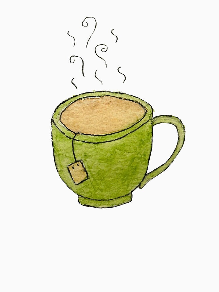 Cozy Green Tea Cup | Watercolor Illustration by LaurenPaints T-Shirts, Hoodie, Sweatshirt | BlankRebels.com (Image 3)