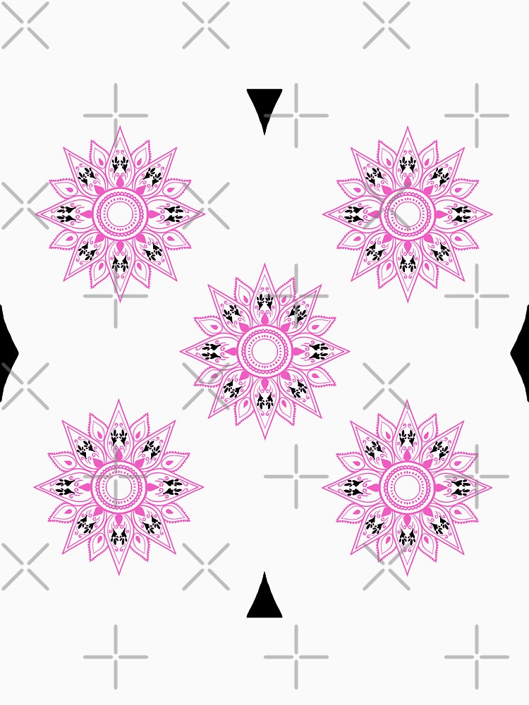 Flower patterns pink on white by Chaoticzarts