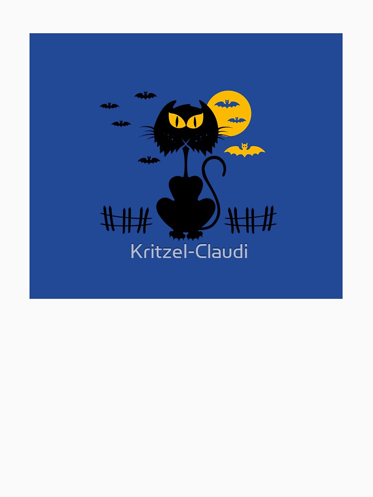 halloween cat at night by Kritzel-Claudi T-Shirts, Hoodie, Sweatshirt | BlankRebels.com (Image 3)