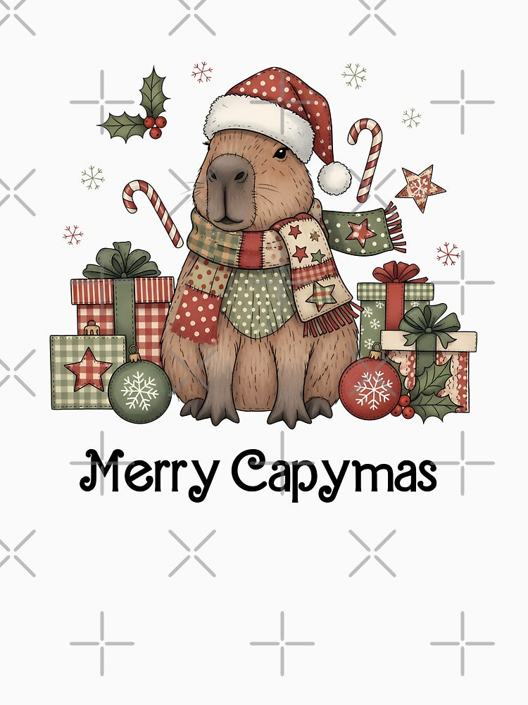 Merry capymas cute capybara by FatBirdie T-Shirts, Hoodie, Sweatshirt | BlankRebels.com (Image 3)