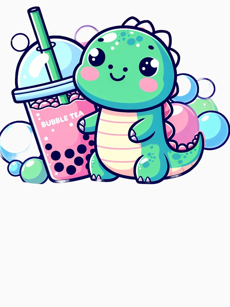 Bubble Tea, Cute Dino by quinnteestore T-Shirts, Hoodie, Sweatshirt | BlankRebels.com (Image 3)