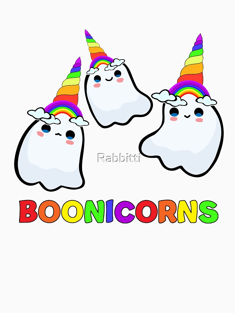 BOONICORNS cute kawaii rainbow unicorn Halloween ghosts trio by Rabbitti T-Shirts, Hoodie, Sweatshirt (Image 3)