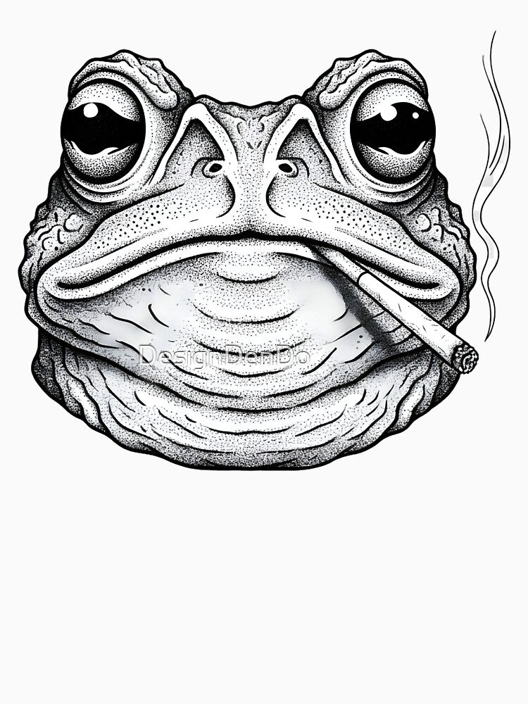 Smoking Frog Vintage 90s Graphic, Retro Funny Smoking Frog, Frog Lovers Gift, Toad Adult, Frog Meme Gifts by... (Image 3)