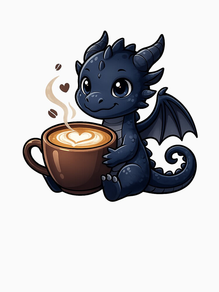 Blue Coffee Dragon – Cute Baby Dragon Holding Latte by Reminixi T-Shirts, Hoodie, Sweatshirt | BlankRebels.com (Image 3)