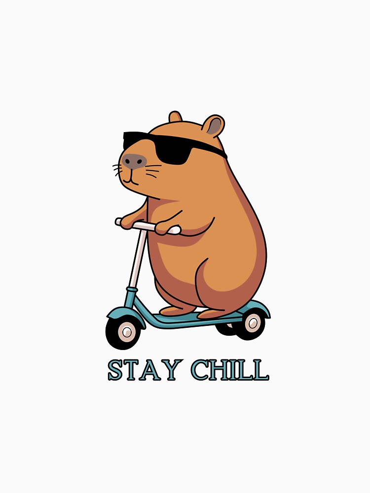 Stay Chill – Cool Capybara on a Scooter by Animal Passions T-Shirts, Hoodie, Sweatshirt | BlankRebels.com (Image 3)