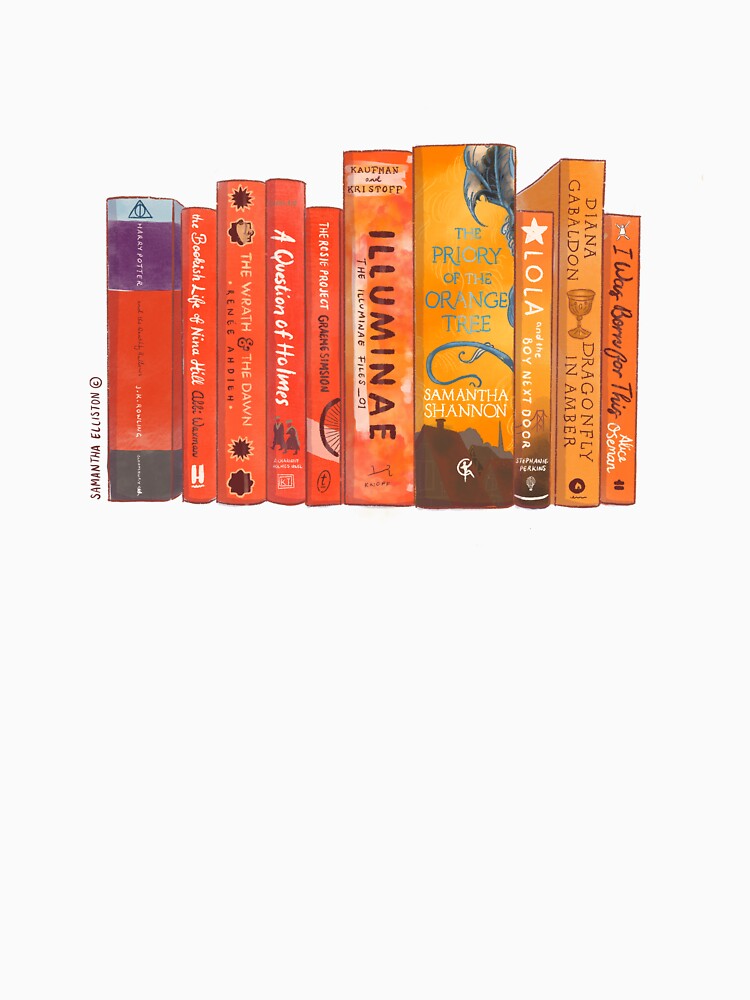 Orange Book Stack by Samantha Elliston T-Shirts, Hoodie, Sweatshirt | BlankRebels.com (Image 3)