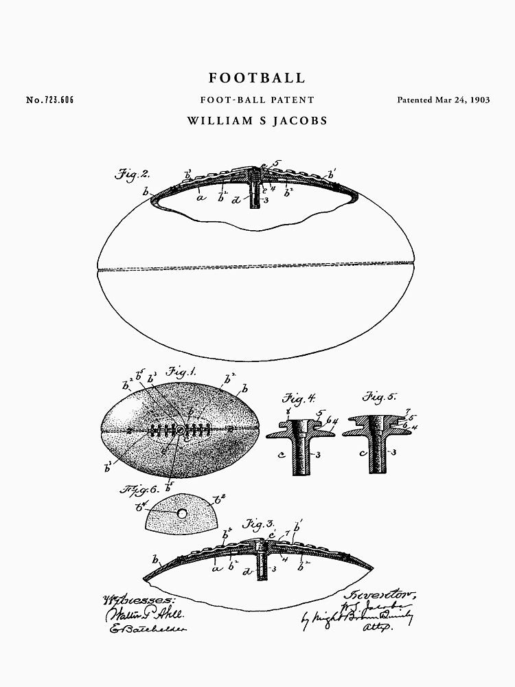 Football Patent Drawing Blueprint by Vintago T-Shirts, Hoodie, Sweatshirt | BlankRebels.com (Image 3)