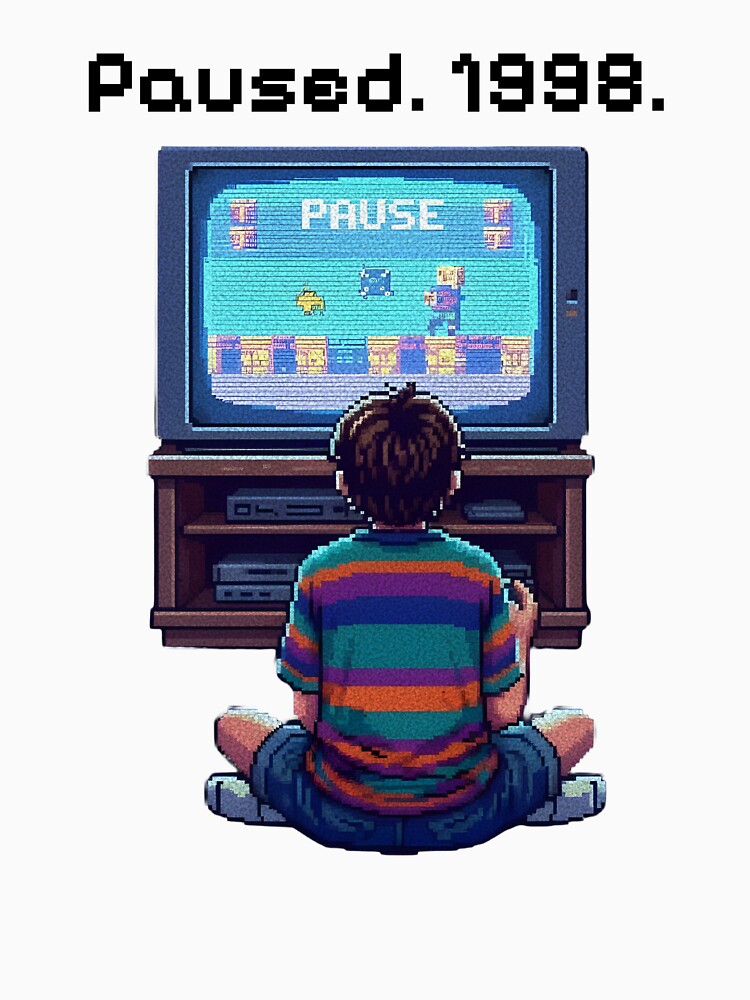 Paused 1998 Retro TV Gaming Aesthetic Design by 90sForever T-Shirts, Hoodie, Sweatshirt | BlankRebels.com (Image 3)