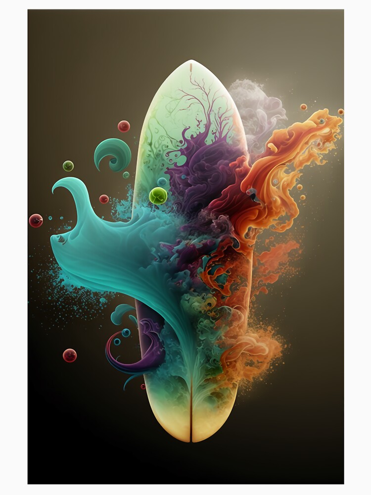 Abstract Colorful Surfboard by FantasyRealmOP T-Shirts, Hoodie, Sweatshirt | BlankRebels.com (Image 3)