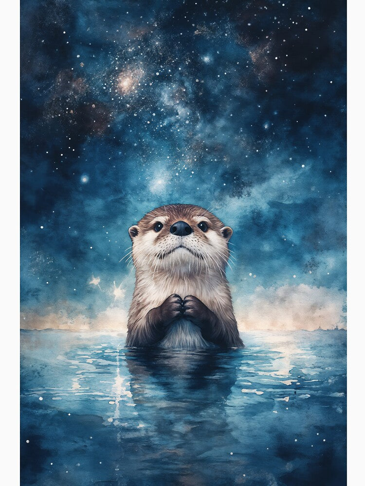 Cosmic Curiosity – Otter Beneath the Stars by AshiraCreations T-Shirts, Hoodie, Sweatshirt | BlankRebels.com (Image 3)