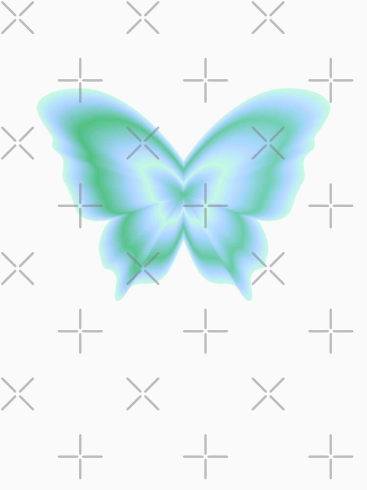 Y2K Blue Green Butterfly – Soft Glow Cyber Fairy Aesthetic by EJRdesign T-Shirts, Hoodie, Sweatshirt (Image 3)