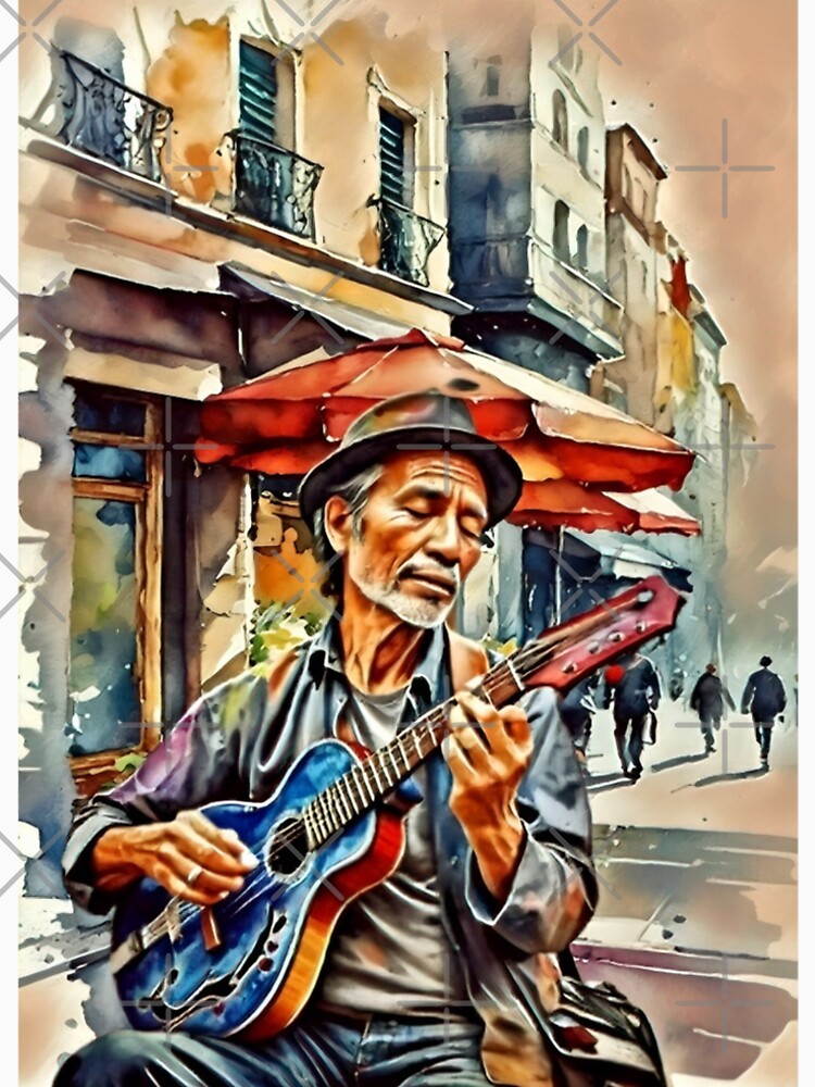 Street guitar performer by django727 T-Shirts, Hoodie, Sweatshirt | BlankRebels.com (Image 2)