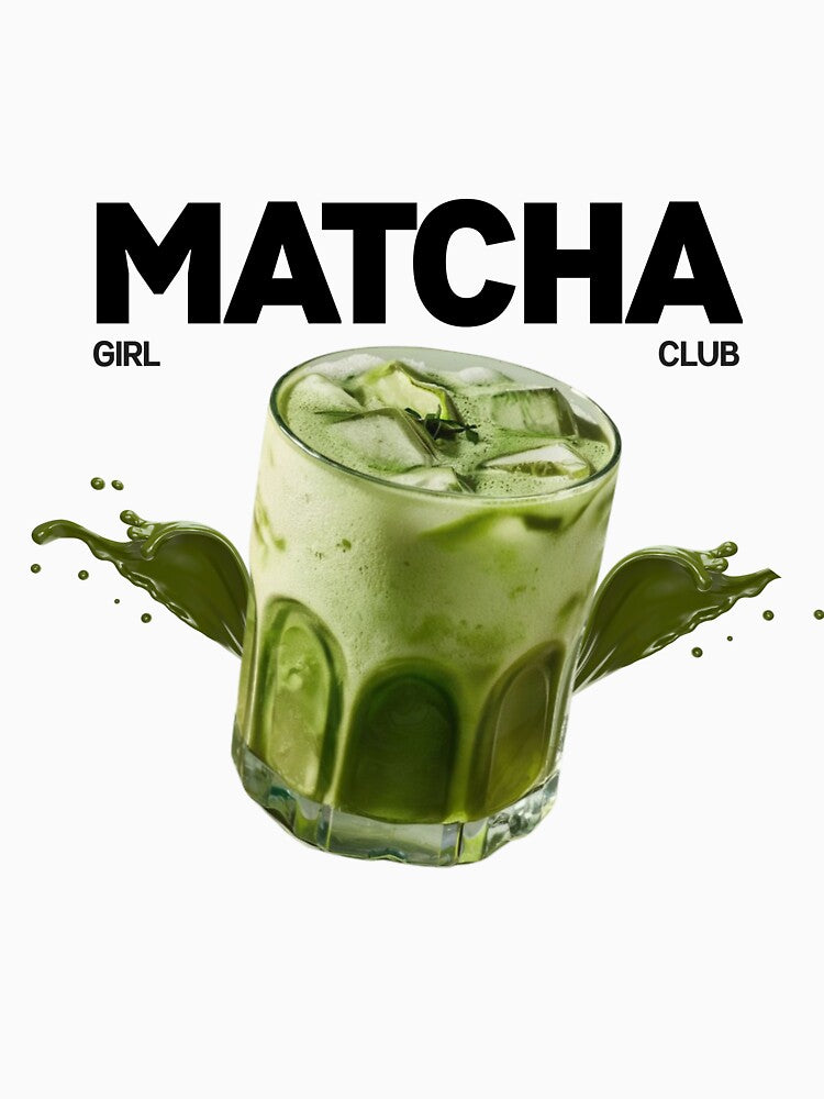 Matcha Girl Club - Cool Minimalistic Matcha Glass Aesthetic by luminnara T-Shirts, Hoodie, Sweatshirt (Image 3)