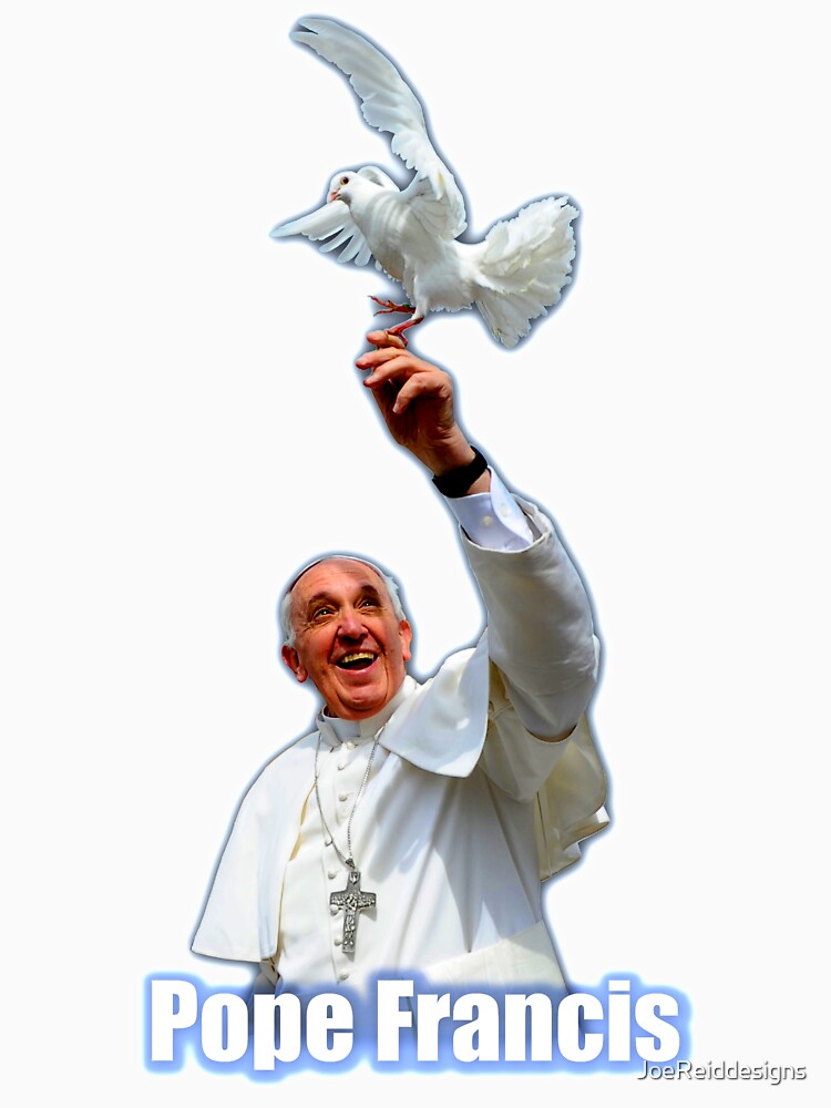 Pope Francis 2015 with doves white background by JoeReiddesigns
