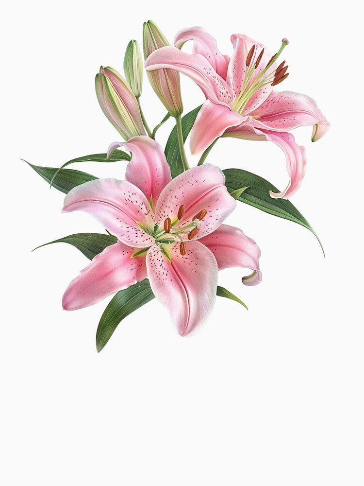 Lily Flower Art with Soft Botanical Aesthetic by infyberry T-Shirts, Hoodie, Sweatshirt | BlankRebels.com (Image 3)