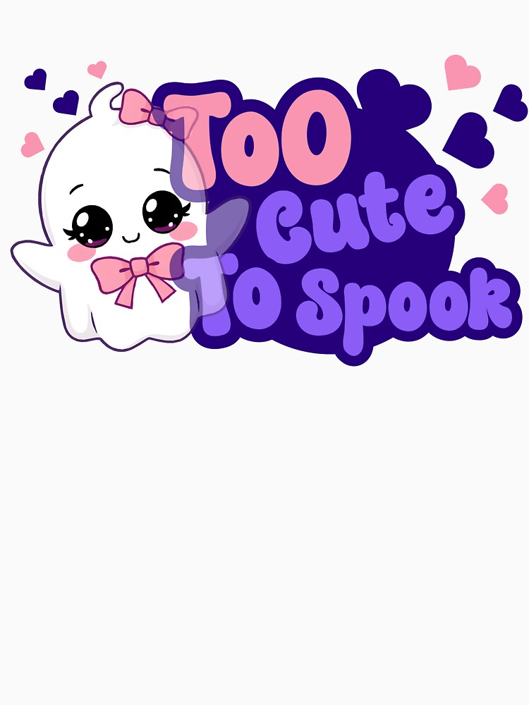 Too Cute To Spook Ghost Shirt – Cute Kawaii Halloween Clothing by Barkyleo Hoodie, Sweatshirt | BlankRebels.com (Image 3)