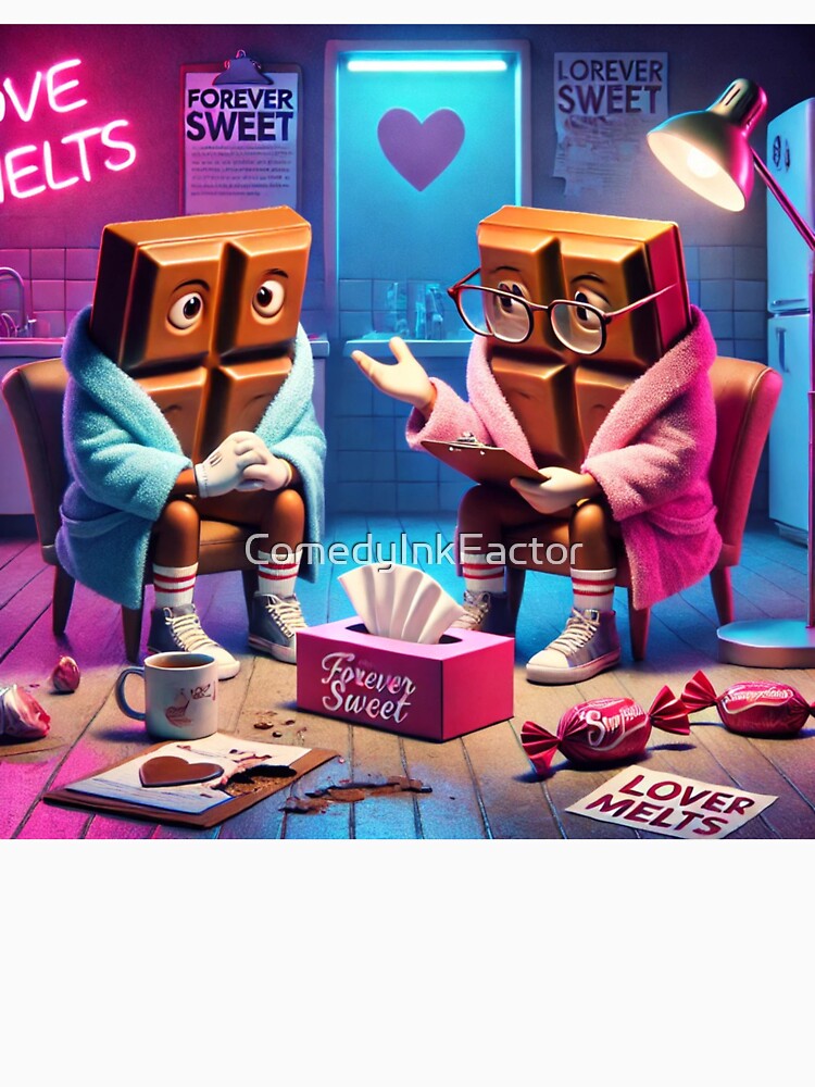 Chocolate Therapy Session – Funny 3D Candy Romance Parody by ComedyInkFactor T-Shirts, Hoodie, Sweatshirt (Image 3)