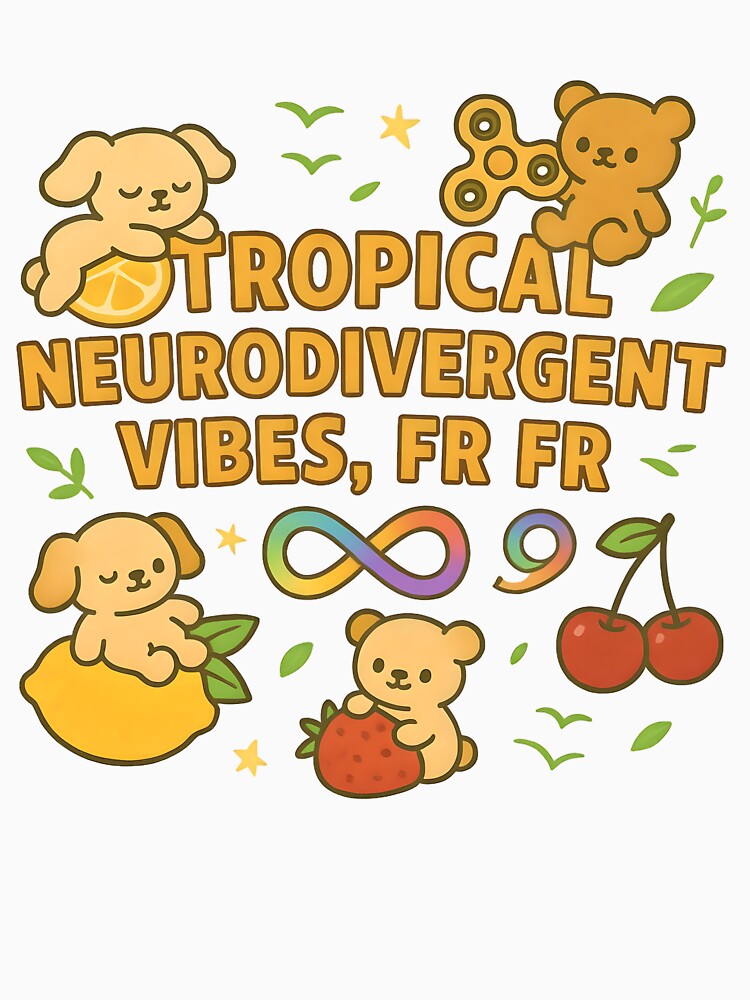 Tropical Neurodivergent Vibes Fr Fr Cute Bears ADHD Autism Pride Gift by AnnDesignStudio T-Shirts, Hoodie,... (Image 3)