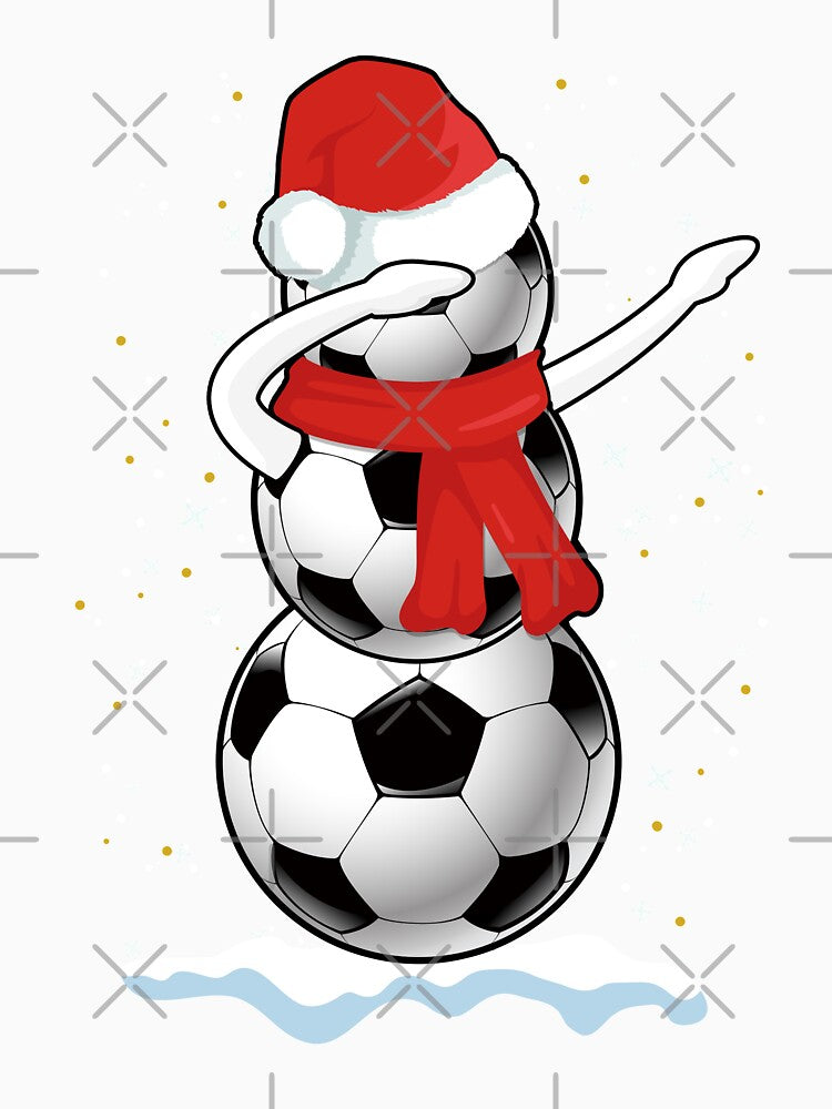 Dabbing Snowman Soccer Tshirt Funny Christmas Dab T Shirt by MerchK1ng