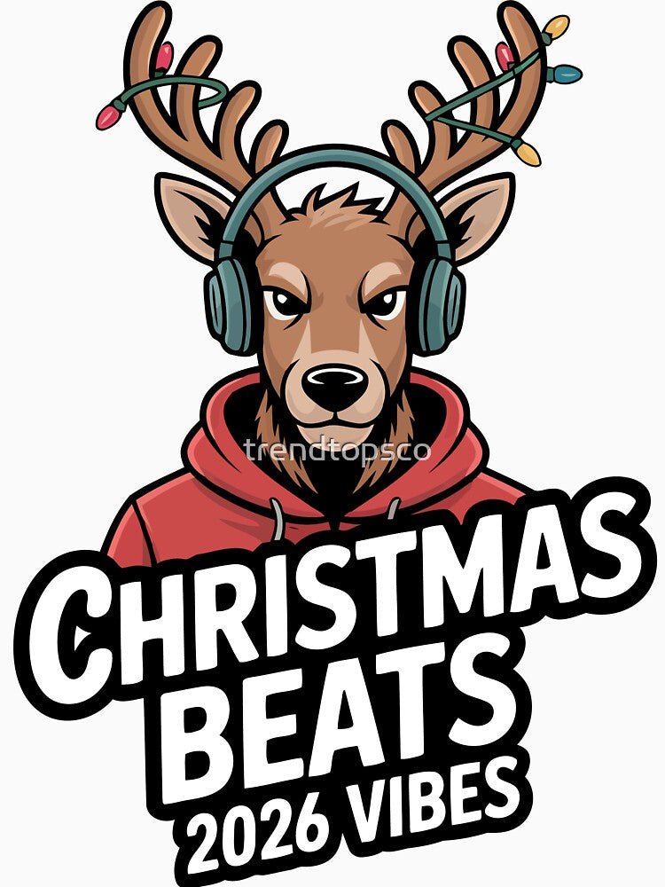 Christmas Beats Reindeer Hoodie – Cool Xmas Music 2026 Vibes T-Shirt by trendtopsco Sweatshirt | BlankRebels.com (Image 3)