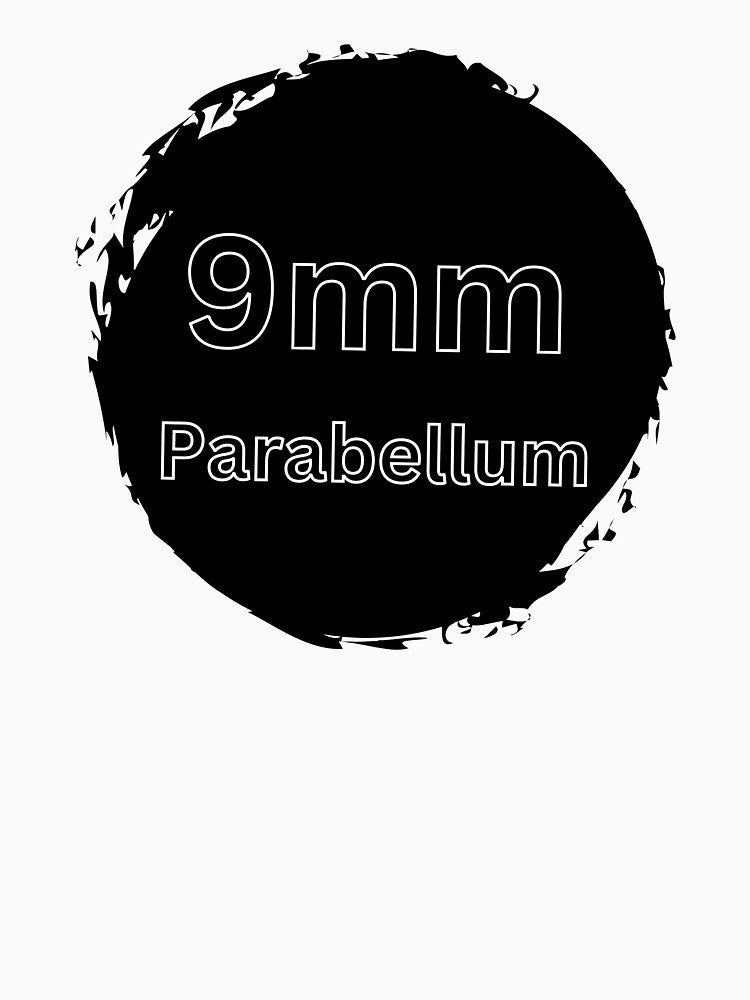 Precise lettering for the caliber 9mm Parabellum ammunition cartridge by Frostquest T-Shirts, Hoodie, Sweatshirt (Image 3)