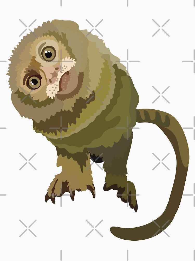 P is for Pygmy Marmoset , Pygmy Marmoset – Tiny Primate Wildlife Illustration by PrettylittlepastelUk T-Shirts,... (Image 3)