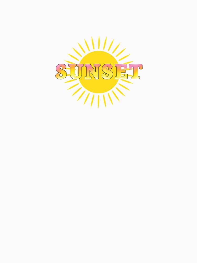 Yellow sun with sunset colours within the word SUNSET by Ninja Design Printable T-Shirts, Hoodie, Sweatshirt (Image 3)