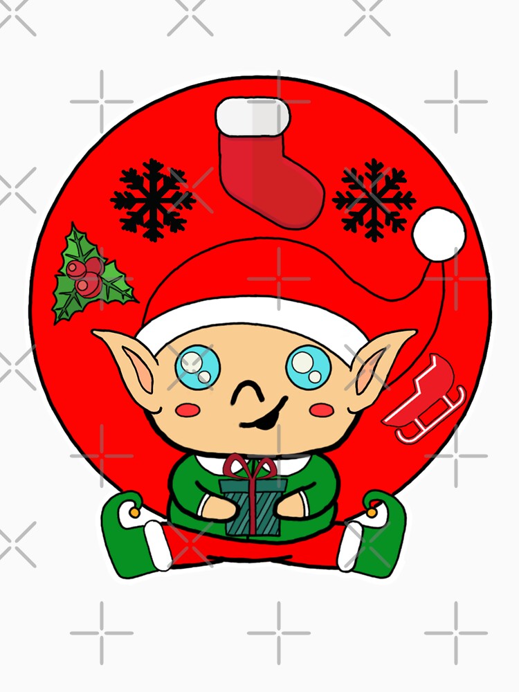 Kawaii Christmas Elf's Holiday Gift by GarnersDesigns