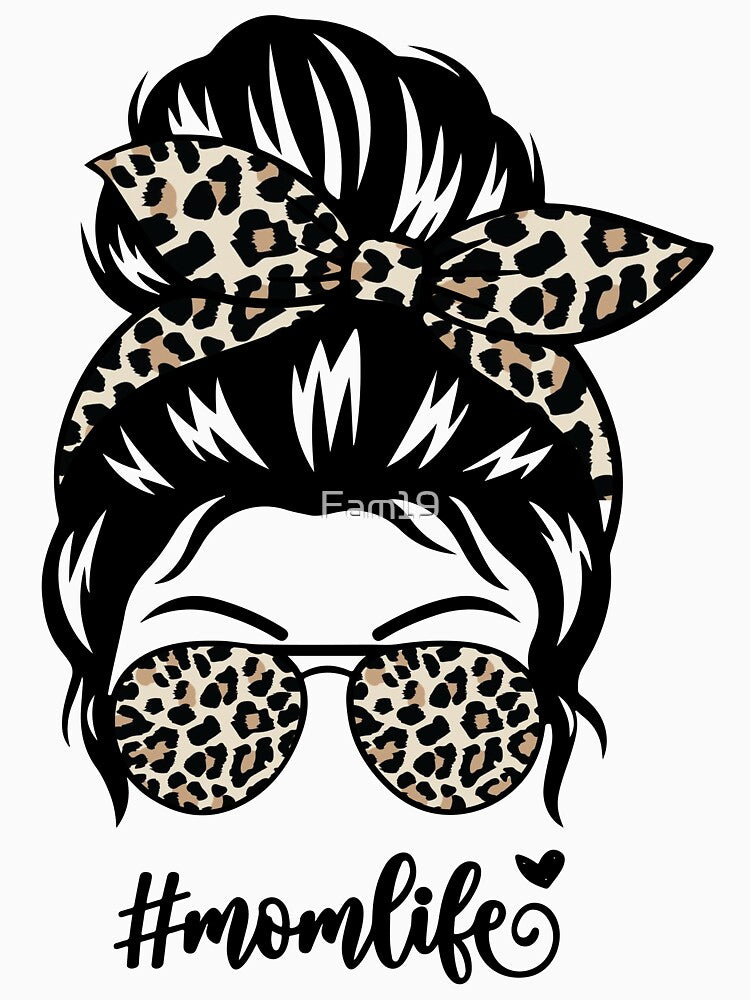 leopard print Mom bun by Fam19 T-Shirts, Hoodie, Sweatshirt | BlankRebels.com (Image 3)