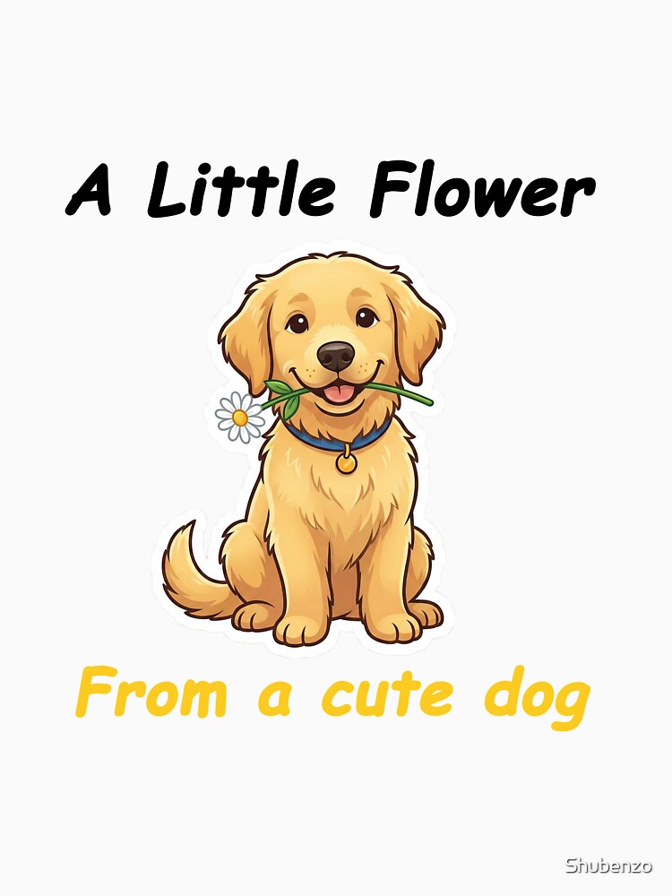 Happy Golden Retriever with Flower – Cute Dog by Shubenzo T-Shirts, Hoodie, Sweatshirt | BlankRebels.com (Image 3)
