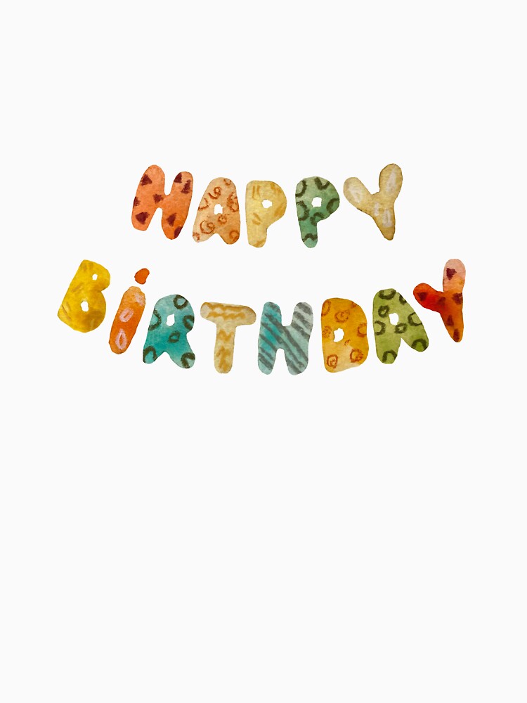 Title textured birthday color a watercolor sketch by Yana Mustafina | Boho Soulful Designs T-Shirts, Hoodie,... (Image 3)