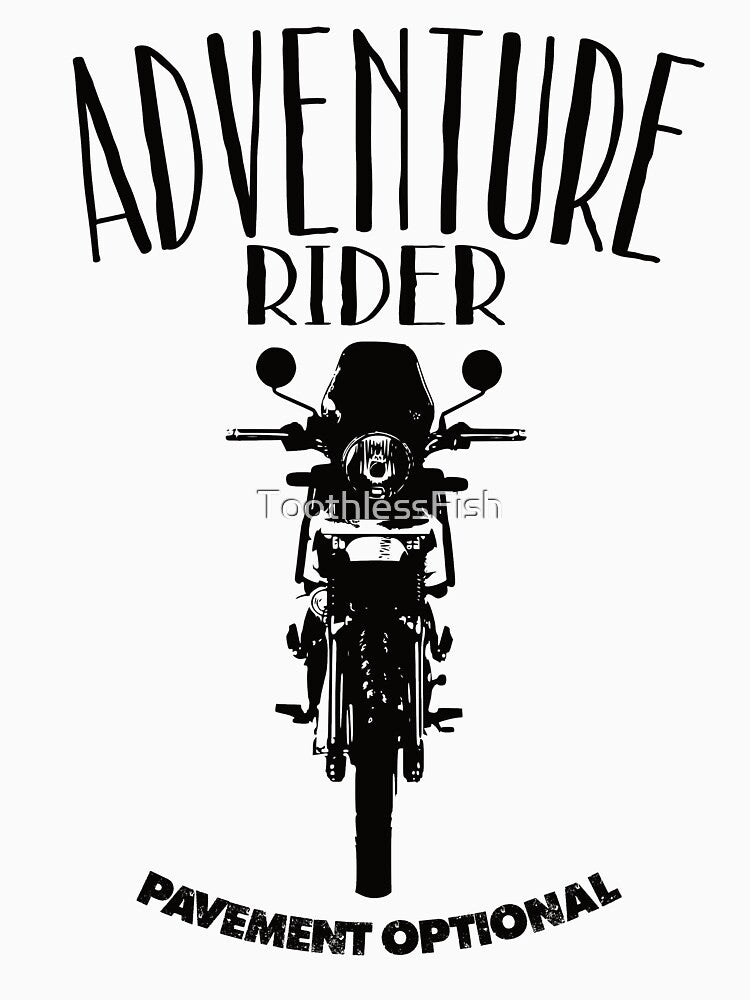 Adventure Bike Rider Royal Enfield Himalayan Motorcycle Theme - Pavement Optional by ToothlessFish T-Shirts,... (Image 3)