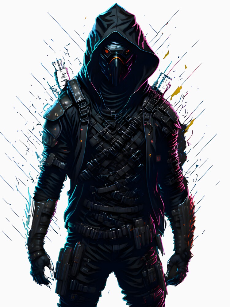 Cyberpunk Ninja Shinobi Japanese Design by MoxieVibe
