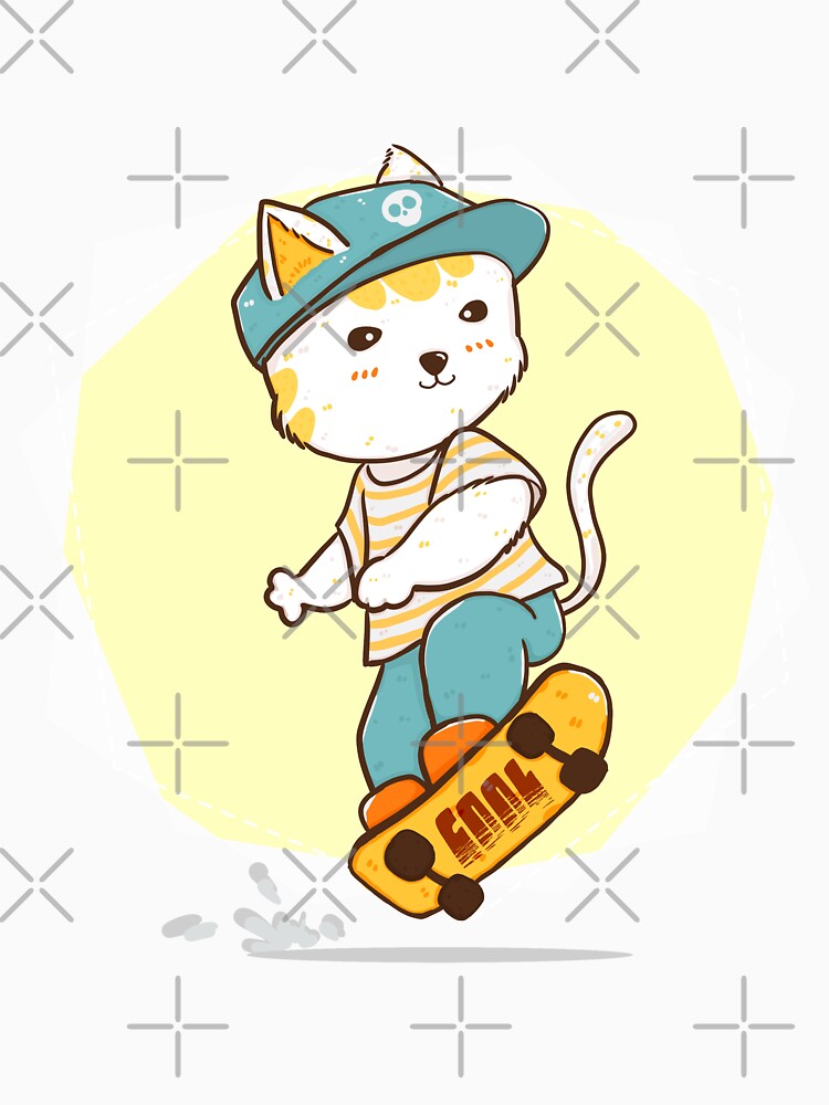 Cool boy cat on skateboard by urban-color T-Shirts, Hoodie, Sweatshirt | BlankRebels.com (Image 3)