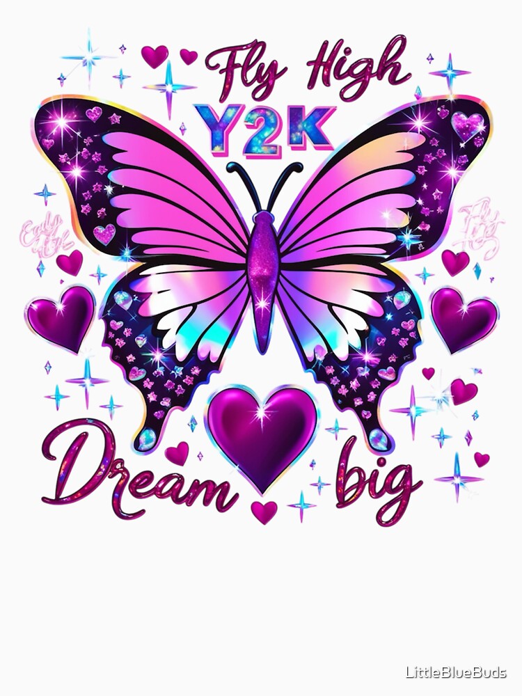 Y2K Butterfly Aesthetic by LittleBlueBuds T-Shirts, Hoodie, Sweatshirt | BlankRebels.com (Image 3)