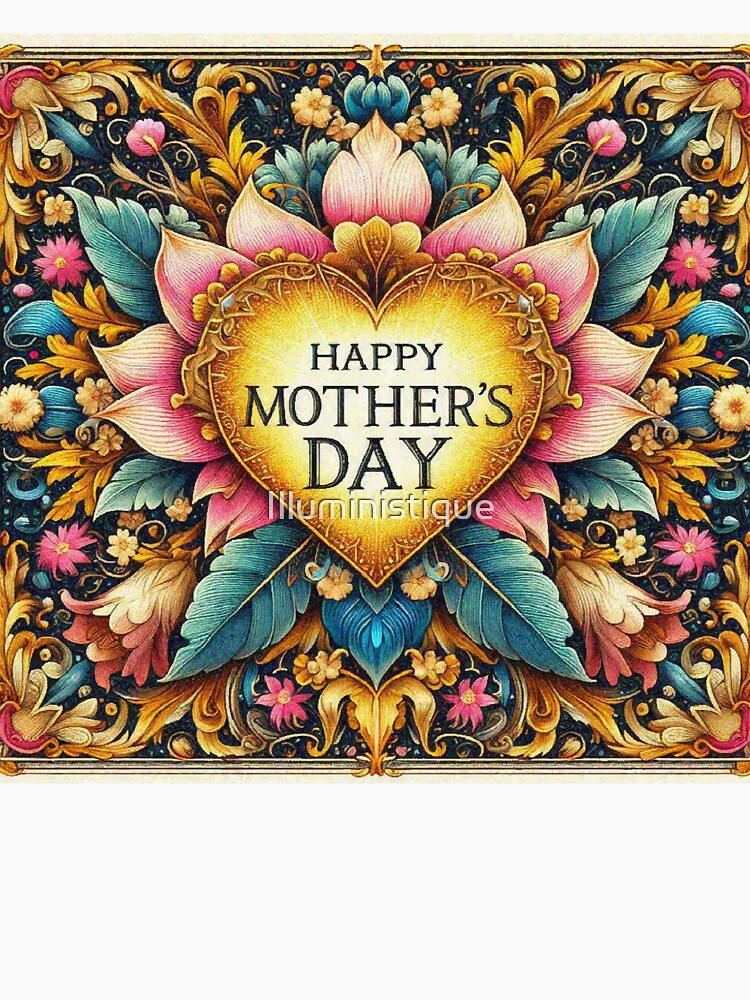 Happy Mother's Day Glowing Heart flower floral by Illuministique T-Shirts, Hoodie, Sweatshirt | BlankRebels.com (Image 3)
